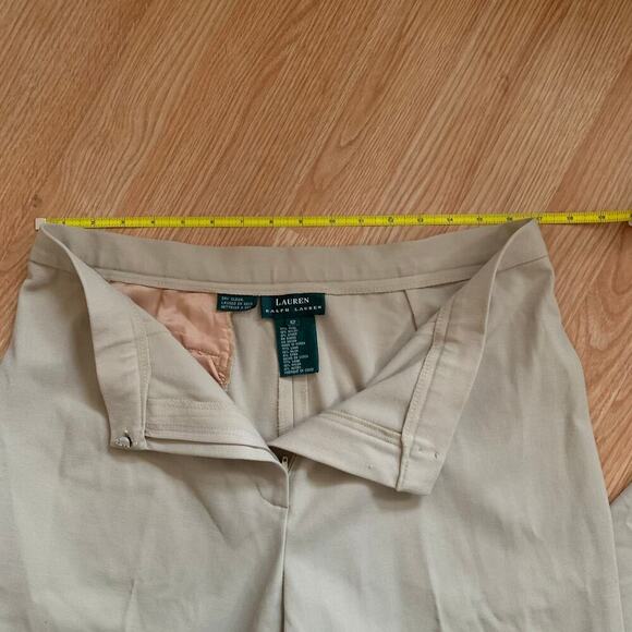 Lauren Ralph Lauren Straight Leg Cream Wool Blend Trouser Pants Size 12 Classic - Picture 8 of 10